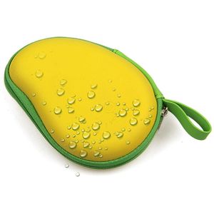 Peachy Opbergbox voor oortjes Mango vorm Beschermdoosje oordopjes Geel groen