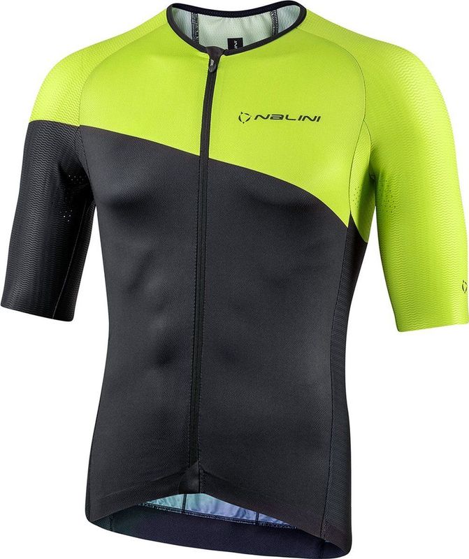 Nalini - Heren - Fietsshirt - Korte Mouwen - Wielrenshirt - Zwart - Groen - BASERGOLASERJ - S