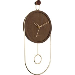 Wall clock Swing pendulum dark wood veneer