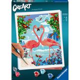 Ravensburger CreArt Flamingo Love - Schilderen op nummer voor volwassenen - Hobbypakket