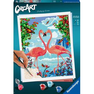 Ravensburger CreArt Flamingo Love - Schilderen op nummer voor volwassenen - Hobbypakket