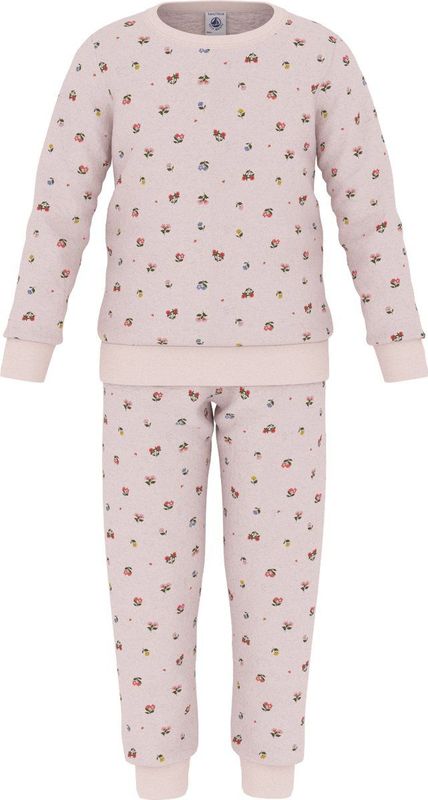 Petit Bateau Kinderpyjama van velours met bloemetjesprint