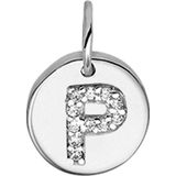The Jewelry Collection Bedel Letter P Zirkonia - Zilver