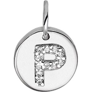 The Jewelry Collection Bedel Letter P Zirkonia - Zilver