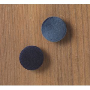 NAGA  Magneten supersterk rond 25 mm velours in Donkerblauw en Jeansblauw
