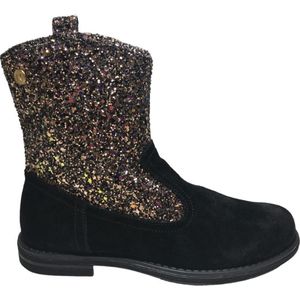 Naturino - Antiope - mt 38 - rits multi glitter lederen korte western laarzen -zwart