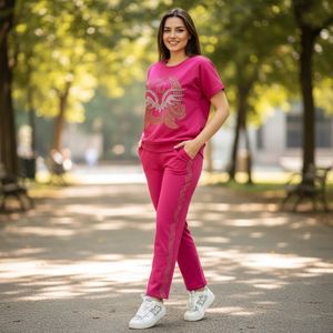 Comfortabel Huispak, outfit - Fuchsia, S