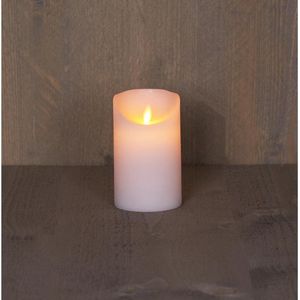 2x Witte LED Kaars / Stompkaars 12,5 cm - Luxe Kaarsen Op Batterijen met Bewegende Vlam