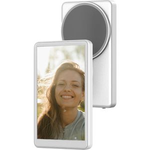 MOJOGEAR VS2 Selfie Vlog Monitor voor iPhone en Android - Draadloos en magnetisch - Inclusief afstandsbediening en magnetische ring - Compact en draagbaar - Wit