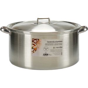 Kinvara grote kookpan/Soeppan met deksel - Aluminium - 18 liter - D39 x H22 cm - Sauspan - Extra groot