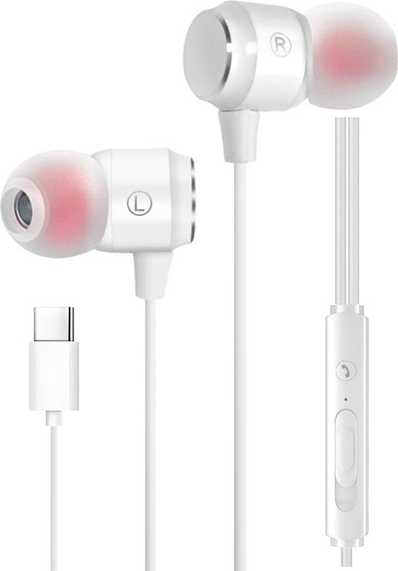 Premes - USB C Oortjes - Wit - In-Ear - Met Draad - Met Microfoon