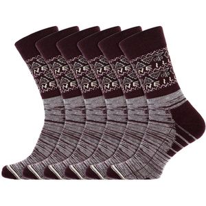Dames sokken | Warme wollen sokken | Merk: O'Neill | Kleur: Donker paars | Maat: 35 t/m 46 | 6 Paar