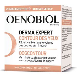 OENOBIOL Derma Expert Oogcontour 60 tabletten - Vermindert zichtbaar het volume van de oogwallen na 14 dagen - Druivenpitextract, vitamine C, B2 en zink