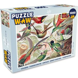 Puzzel Kolibrie - Vintage - Ernst Haeckel - Vogel - Kunst - Natuur - Legpuzzel - Puzzel 1000 stukjes volwassenen