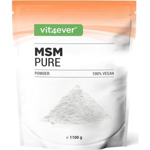 MSM-poeder 1,1 kg (1100 g), 99,9% zuiver kristallijn methylsulfonylmethaan, meshfactor 40-80, laboratorium getest | Vit4ever