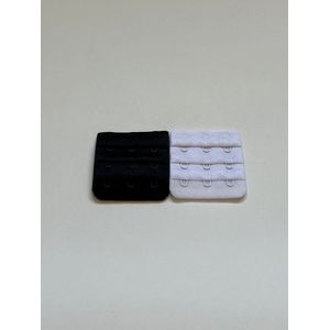 BH Verlengstuk - 3 Haaks - Wit/Zwart - set van 2 - BH Accessoires - Verlenger - Bra Extender