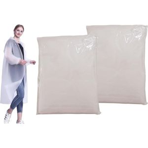 Poncho Pluie - 2 Pieces Poncho Impermeable - Poncho EVA Réutilisable - Poncho Pluie Velo Homme Femme - Manteau Imperméable avec Cap Hood - Unisexe pour Randonnée Camping - Bescherming tegen Regen en Weer