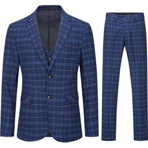 Allthemen Heren 3-Piece Suit - Heren pakjas voor zaken en bruiloften - S
