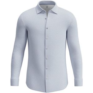 Desoto - Overhemd Kent Print Lichtblauw - Heren - Maat S - Slim-fit