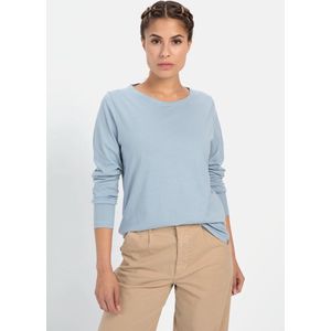 camel active Sweatshirt met ronde hals van puur katoen - Maat womenswear-S - Lichtblauw