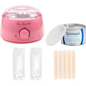 Waxapparaat starterset 100Watt licht roze - 40 strips, harsblik