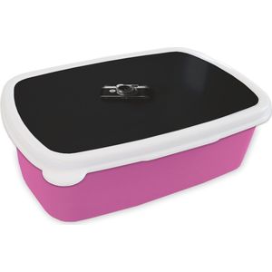 Broodtrommel Roze - Lunchbox - Brooddoos - Zwart - Camera - Design - Wit - 18x12x6 cm - Kinderen - Meisje