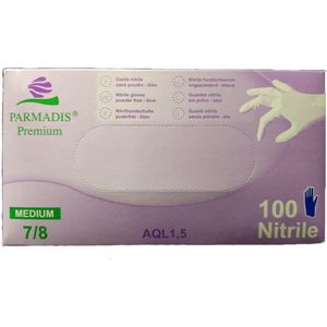 Parmadis Premium - Nitrile handschoenen - Medium - 100 stuks - Ongepoederd - Blauw
