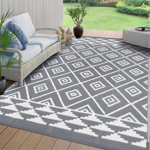 Omkeerbaar 150 x 210 cm Campingtapijt - UV-bestendig Waterdicht - Outdoor Tapijten met Gerecycled Plastic - Draagbare Vloermat - RV Patio Mat - Strand Picknick Tapijt