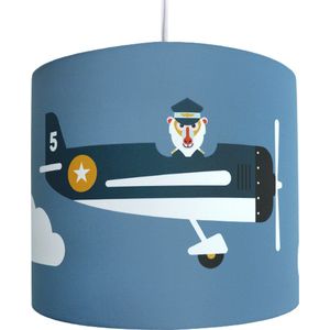 Hanglamp Vliegtuig blauw jongenskamer Verlichting diameter 30cm met pendel voor kinderkamer