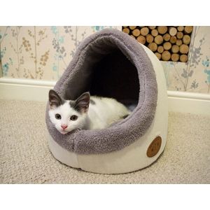 Kattenmand, kattenbed, opvouwbaar, voor katten of kleinere honden, zacht, pluizig kunstbont 47L x 19B x 37Dikte centimeter