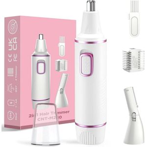 Professionele Pijnloze Neushaar- en Gezichtshaartrimmer voor Mannen en Vrouwen - Dual Edge, Waterdicht, Gemakkelijk Schoonmaken