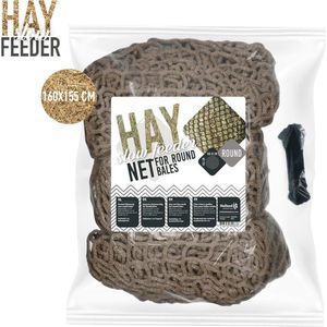 Hay Slowfeeder – Hooi Slowfeeder voor paarden & pony’s – Geschikt voor ronde hooibalen – Tegen stalverveling – Bevordert gezondheid – Meer dan 1000 kg trekkracht/trekvastheid – 160x155 cm