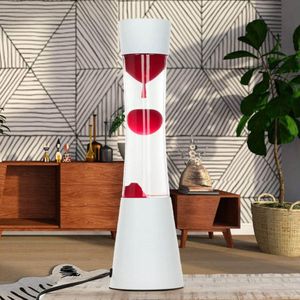 Lavalamp Ringo-röd-vit-ram-39cm-R39-G9-30-W-Kabelströmställare-armaturens-atmosfäriska-ögonblick-energiklass-E