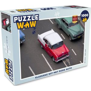 Puzzel Klassieke wit met rode auto - Legpuzzel - Puzzel 1000 stukjes volwassenen