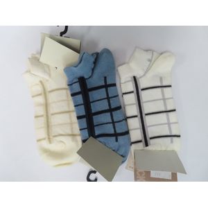 Sokken - Sokka - 3 Pack - Wit , ecru en blauw - Geruit - 29/31