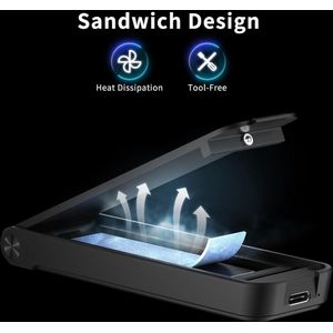 2 IN 1 Behuizing-Behuizing - USB 3.2 Gen 2 (10 Gbps) SSD-lezer voor M & M+B-sleutel, sandwichontwerp, installatie zonder gereedschap
