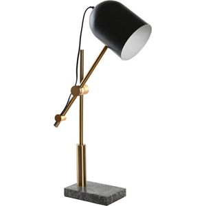 Bureaulamp DKD Home Decor Zwart Grijs Gouden Metaal 220 V 60 W 45 x 45 x 70 cm