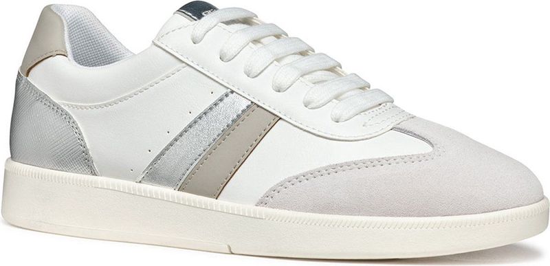 Geox - Meleda B - Sneakers - Lichtgrijs - Suède en Leer