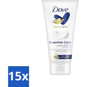 Dove - Handcrème - Body Love Essential Care - Hydraterend - Droge huid - 75 g - Bulkverpakking - 15 stuks