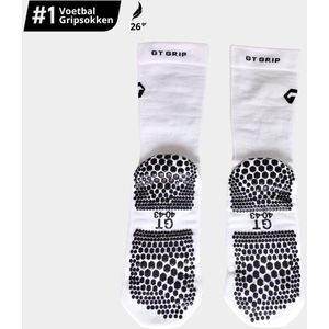 GT Ultra Light Grip Socks - Dunne Voetbal Gripsokken - Premium - 1 paar - Wit - Compressieklasse 1 - Ultra Licht - Dryarn - Padelsokken - Maat 36-39