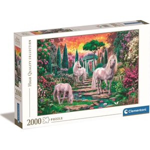 Puzzel Classical Unicorns (2000st) - Betoverende eenhoorns in een kleurrijke tuin