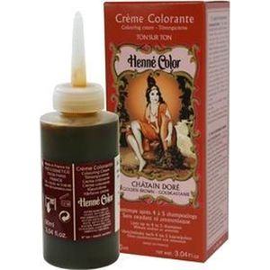 Henne Color Crème Colorante Chatain Dore / Kastanje uitwasbare haarkleuring op henna basis 90 ml