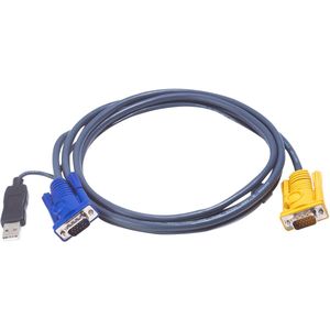 ATEN 1.8M USB KVM Kabel met 3 in 1 SPHD en ingebouwde PS/2 naar USB omzetter