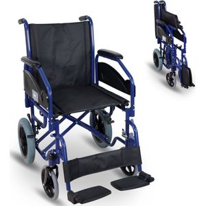 Mobiclinic - Maestranza - Opvouwbare Rolstoel - Zwart - 45 cm Zitting - Afneembare Voetsteunen