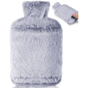 Boraboi® Extra Grote Warmwaterkruik van 2 Liter met Pluizige Zachte Overtrek en Handige Kangoeroezak