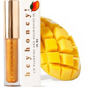 HG HeyHoney Getinte Lip Plumping & Voedende Olie - Sparkly Mango - Hydraterende Lipgloss met SPF - Volle, Zachte & Glanzende Lippen - Natuurlijke Lippenverzorging - Perfect Kerstcadeau voor Haar - (10 ml)