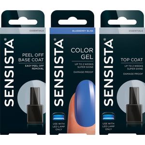 Sensista Blueberry Bliss Peel Off Set - Gellak Voordeelset - Blauw - Gel nagellak voor LED lamp - 3 stuks