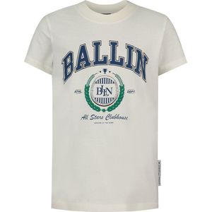 Ballin Amsterdam - Jongens Slim Fit T-shirt - Wit - Maat 164