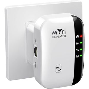WiFi Versterker Stopcontact - Draadloos - 300Mbps - Extra Groot Bereik