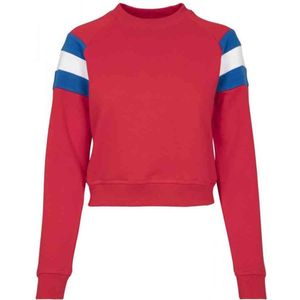 Urban Classics - Sleeve Stripe Crew Sweater/trui - XS - Rood/Blauw